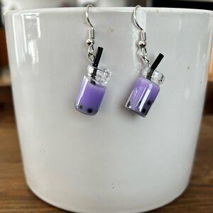 Purple Bubble Tea Earrings